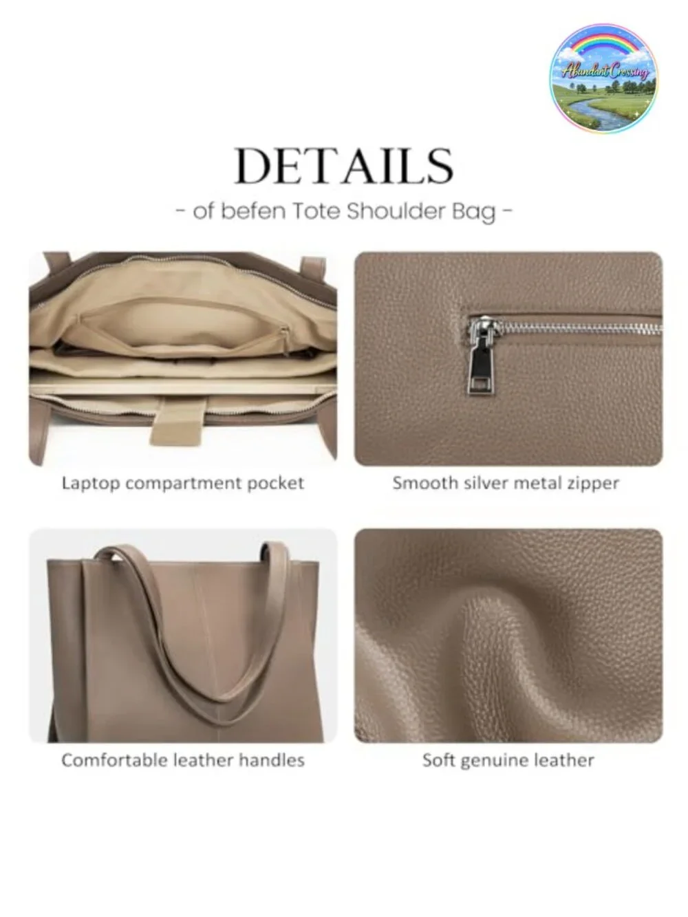 Genuine Leather Tote Bag Women Work Travel Purse Handbag 14